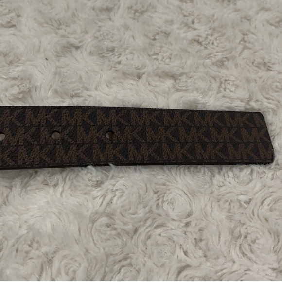 MICHAEL Michael Kors Signature Brown & Gold Square buckle Belt New with tags L main image 13